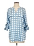 Calvin Klein 100% Polyester Blue 3/4 Sleeve Blouse Size L - photo 1