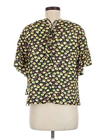 J.Crew Collection Short Sleeve Silk Top (view 2)