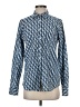 J.Crew Print Blue Long Sleeve Blouse Size 2 - photo 1