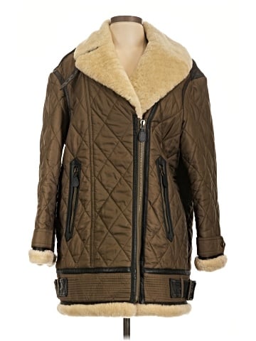 Burberry Brit Shearling Trimmed Coat (view 1)