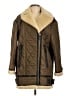 Burberry Brit 100% Polyester Brown Shearling Trimmed Coat Size L - photo 1