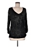 Splash Black Long Sleeve Blouse Size M - photo 1