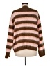 Pol 100% Polyester Stripes Brown Pullover Sweater Size M - photo 2
