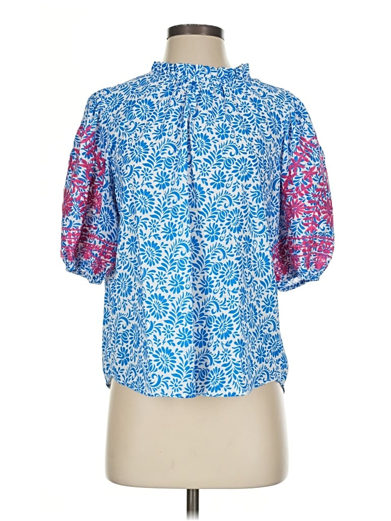Pre-owned Voy Short Sleeve Blouse In Blue