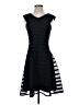 Betsy & Adam 100% Polyester Stripes Black Cocktail Dress Size 4 - photo 1