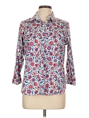 Chaps 3/4 Sleeve Button-Down Shirt (view 1)