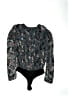 Fate Floral Black Long Sleeve Blouse Size M - photo 1