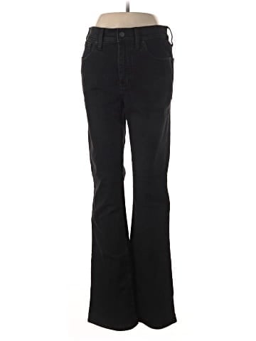 Madewell Tall Kick Out Crop Jeans in Black Rinse Wash (view 1)