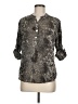 MADE IN ITALY 100% Rayon Animal Print Silver 3/4 Sleeve Blouse Size M (estimated) - photo 1