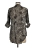 MADE IN ITALY 100% Rayon Animal Print Silver 3/4 Sleeve Blouse Size M (estimated) - photo 2