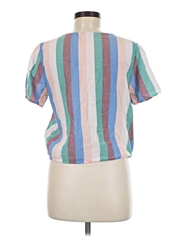 Madewell Novel Tie-Front Button Top in Flagstaff Stripe (view 2)