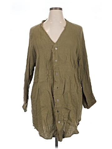 iGenJun 3/4 Sleeve Button-Down Shirt (view 1)