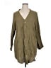 iGenJun 100% Cotton Green 3/4 Sleeve Button-Down Shirt Size XL - photo 1