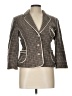 Juicy Couture 100% Wool Houndstooth Brown Gray Wool Blazer Size L - photo 1