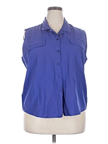 Joanna Plus Sleeveless Button-Down Shirt (view 1)