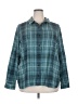 L.L.Bean 100% Cotton Plaid Teal Long Sleeve Blouse Size 2X - photo 1