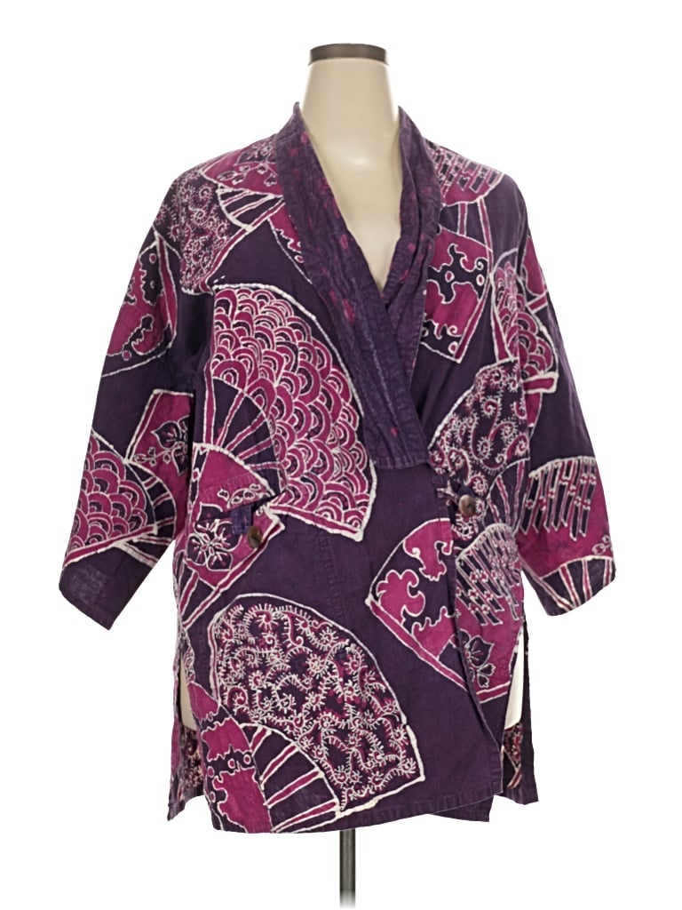 Pre-owned Unbranded Kimono In Purple