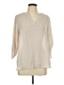 Chaus 100% Polyester Ivory 3/4 Sleeve Blouse Size L - photo 1