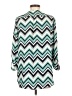 Tacera 100% Polyester Chevron-herringbone Teal 3/4 Sleeve Blouse Size S - photo 2