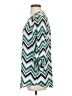 Tacera 100% Polyester Chevron-herringbone Teal 3/4 Sleeve Blouse Size S - photo 5