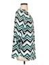 Tacera 100% Polyester Chevron-herringbone Teal 3/4 Sleeve Blouse Size S - photo 4