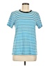 FOR DAYS Stripes Blue Short Sleeve T-Shirt Size M - photo 1
