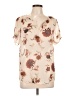 DR2 100% Polyester Tan Short Sleeve Blouse Size L - photo 1