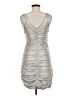 Express 100% Polyester Metallic Silver Cocktail Dress Size 8 - photo 2