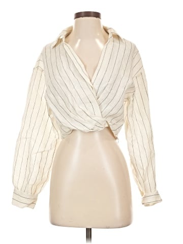 Flat White Long Sleeve Blouse (view 1)