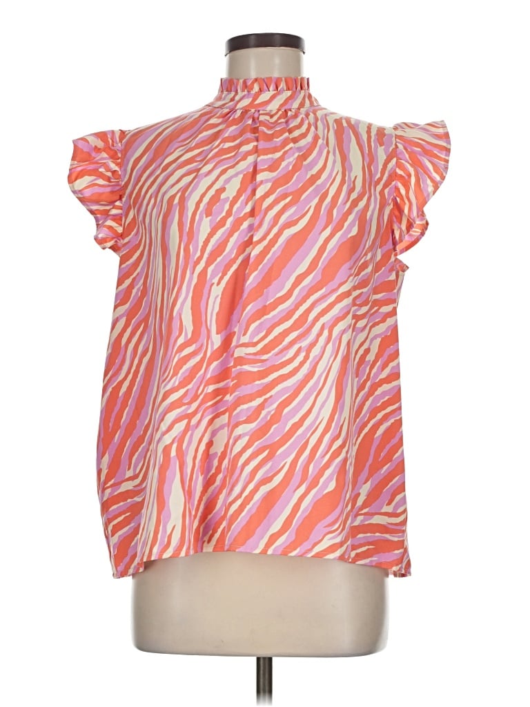 Pre-owned Voy Short Sleeve Blouse In Orange