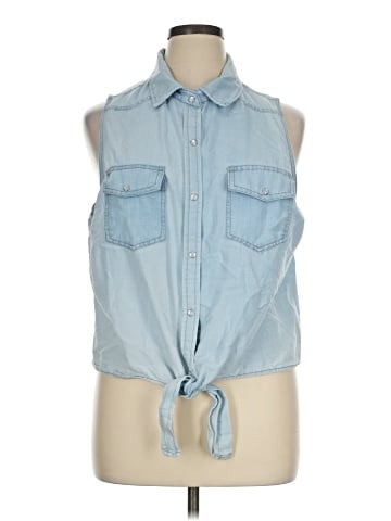 Ultra Flirt Sleeveless Button-Down Shirt (view 1)