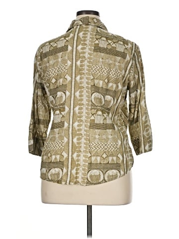 Lemon Grass 3/4 Sleeve Button-Down Shirt (view 2)