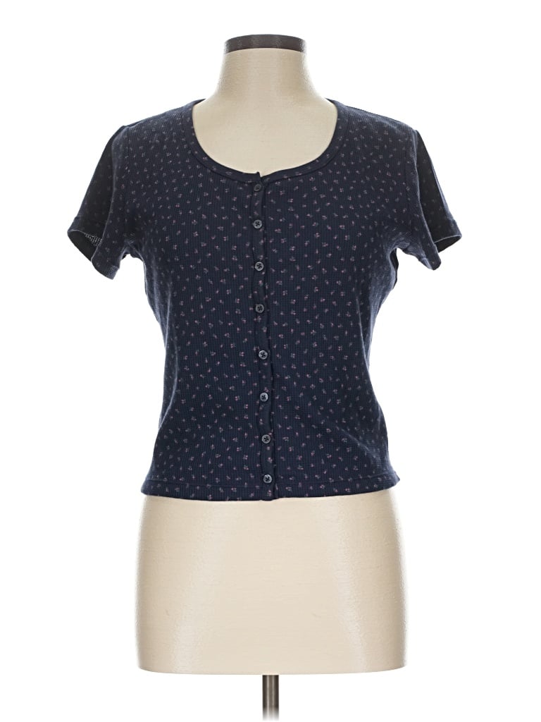 Uniqlo Short Sleeve Blouse In Blue