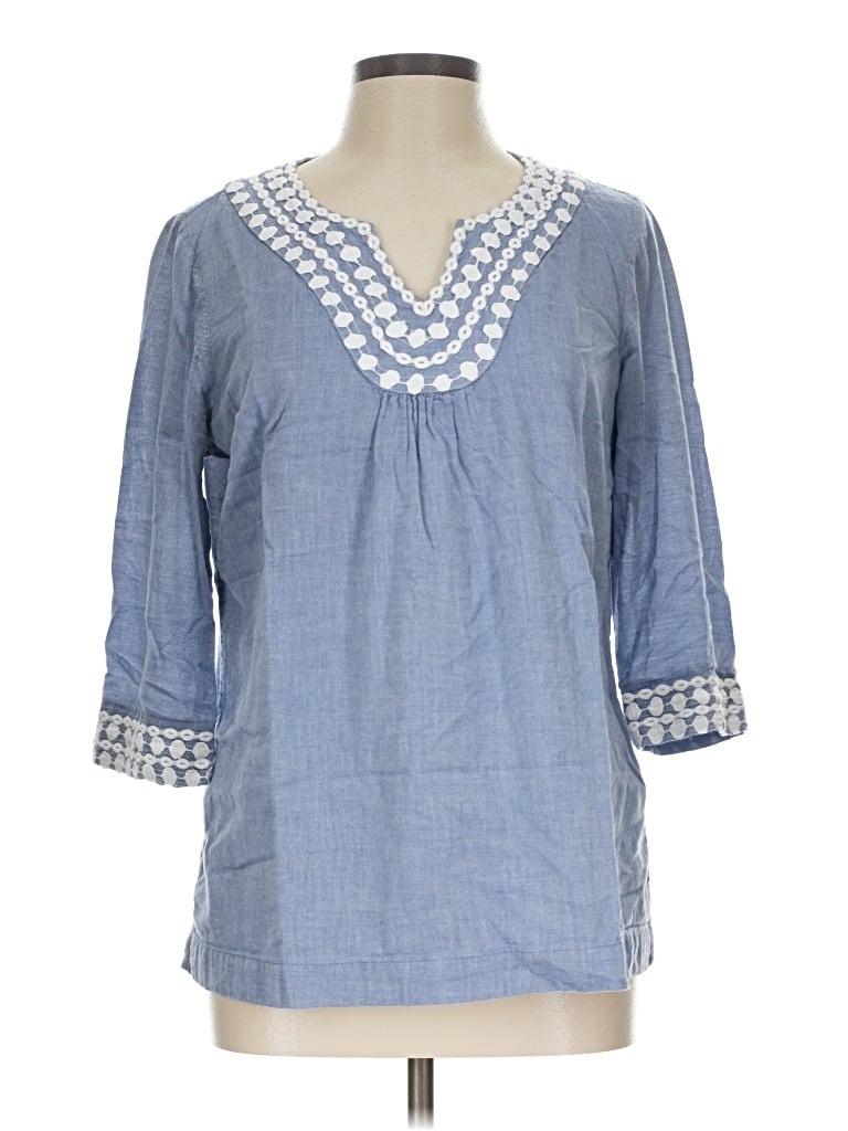 Pre-owned Boden 3/4 Sleeve Blouse In Blue