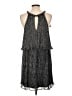 Ella Moss 100% Recycled Polyester Metallic Gray Cocktail Dress Size L - photo 2