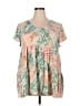GeeGee Tie-dye Green Short Sleeve Top Size 2X - photo 1