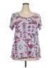 Lularoe Floral Blue Short Sleeve T-Shirt Size 22 - 24 - photo 1