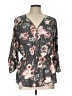 J for Justify 100% Polyester Gray 3/4 Sleeve Blouse Size L - photo 1