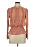 E&M Collection Brown Pink Long Sleeve Blouse Size L - photo 1