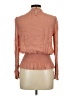 E&M Collection Brown Pink Long Sleeve Blouse Size L - photo 2