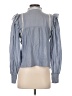 MNG Blue Long Sleeve Blouse Size 4 - photo 2