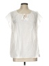 Love Notes 100% Recycled Cotton White Short Sleeve Blouse Size L - photo 1