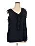 Double Take Black Blue Sleeveless Blouse Size 2X - photo 1