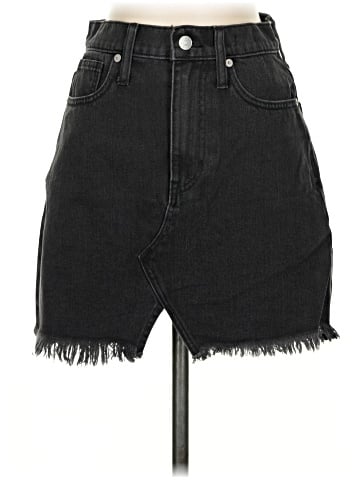 Madewell Rigid Denim A-Line Mini Skirt in Lunar Wash: Cutout Edition (view 1)