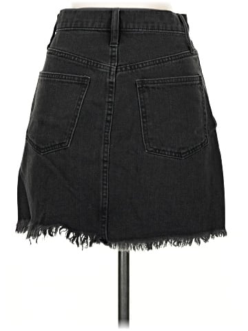 Madewell Rigid Denim A-Line Mini Skirt in Lunar Wash: Cutout Edition (view 2)