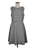 Elle Stripes Gray Casual Dress Size M - photo 1