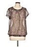 Jaclyn Smith 100% Polyester Purple Short Sleeve Blouse Size L - photo 1