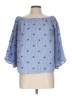 Always Indigo 100% Polyester Stars Blue 3/4 Sleeve Blouse Size L - photo 1