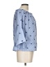 Always Indigo 100% Polyester Stars Blue 3/4 Sleeve Blouse Size L - photo 4