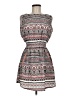Feathers 100% Polyester Print Gray Casual Dress Size M - photo 1
